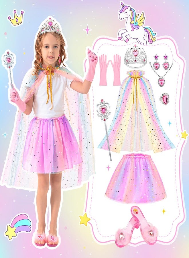 DISHIO Princess Dress Up Shoes Jewelry Boutique Girls Dress Up Shoes for Pretend Play Clothes Accessories with Theme Costumes for Toddler Little Girls Age 3 4 5 6 Birthday Gifts - Image 2